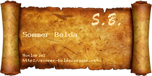 Sommer Bolda névjegykártya